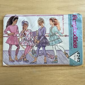 1989 Butterick 4243 Girls Dress Skirt Leggings Top Sets Sewing Pattern SmUncut